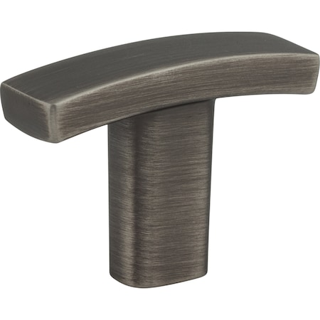 1-1/2 Overall Length Brushed Pewter Square Thatcher Cabinet T Knob